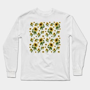 Sunflower Pattern Long Sleeve T-Shirt